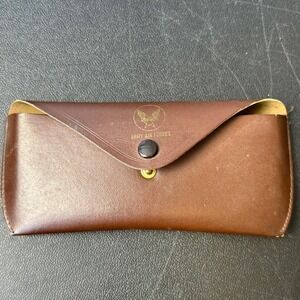 WWII US Army Air Forces Leather Sunglasses Case Flying Sun SP1 111 Aviation VTG